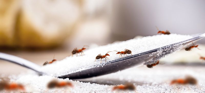 mravce lezúce po cukri