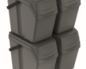 Set odpadkové koše Sortibox 4 x 25 l šedý