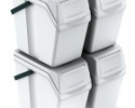 Set odpadkové koše Sortibox 4 x 25 l biely