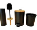 Odpadkový kôš BAMBOO 3 l - čierny + WC kefa