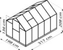 Skleník VITAVIA TRITON 6200 PC 6 mm strieborný