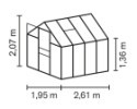 Skleník VITAVIA APOLLO 5000 PC 4 mm strieborný