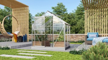 Skleník VITAVIA VENUS 2500 číre sklo 3 mm strieborný