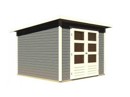 Drevený domček KARIBU STOCKACH 4 (82981) tm. sivý