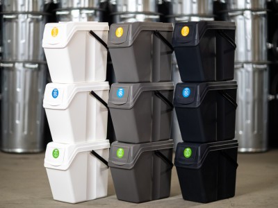 Set  odpadkové koše Sortibox 3 x 25 l šedý