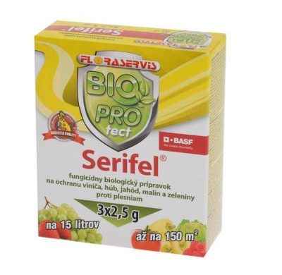 Serifel® – biologický fungicíd na vinič, jahody, maliny a zeleninu - 3×2,5 g