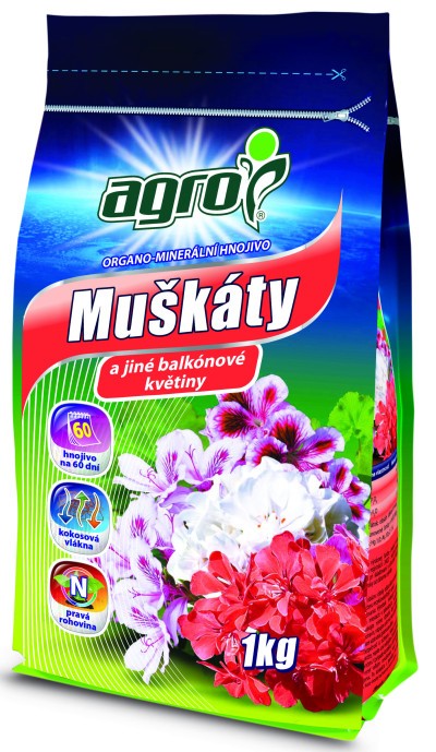 AGRO hnojivo na muškáty organominerálne - 1 kg
