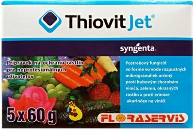 Thiovit Jet proti hubovým chorobám, erinóze, akarinóze - 5x60 g