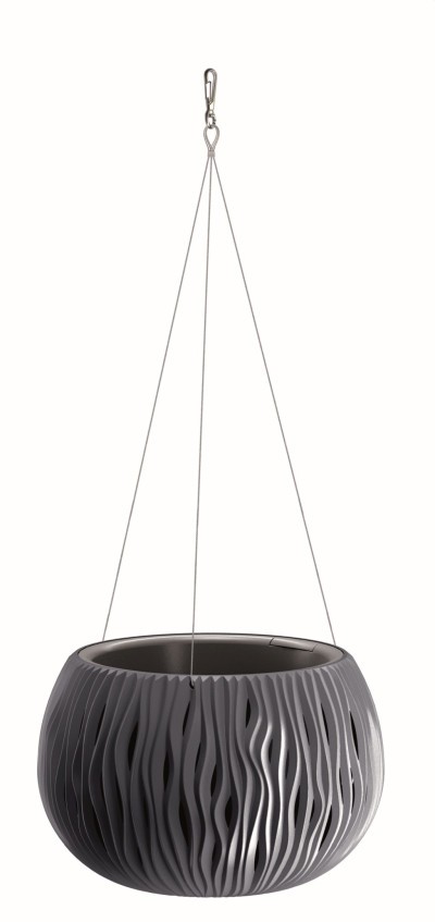 Kvetináč SANDY antracit 290 mm závesný