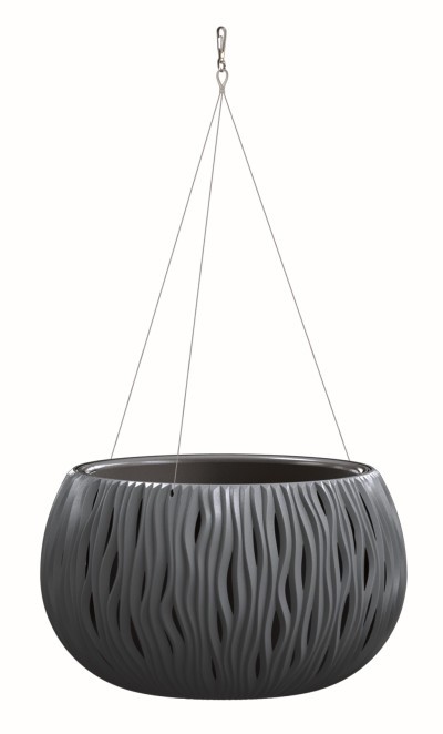 Kvetináč SANDY antracit 370 mm závesný