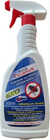 Super Champion rozprašovač na ničenie vonkajších parazitov v pelechoch zvierat - 500 ml