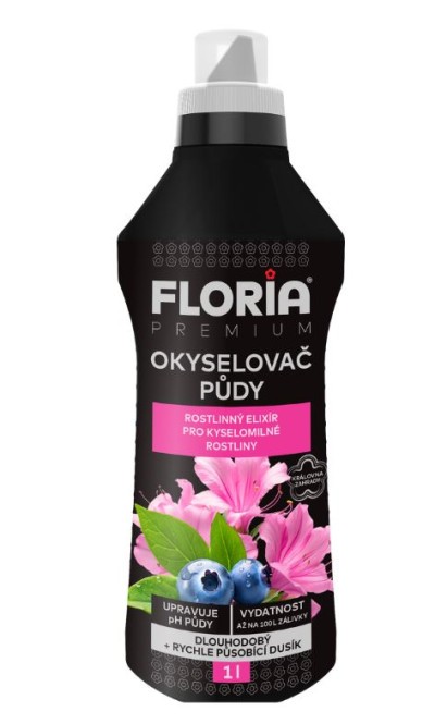 FLORIA Premium Okysľovač pôdy pre kyslomilné rastliny - 1 l