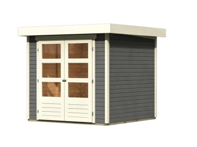 Drevený domček KARIBU ASKOLA 2 (82901) tm. sivý