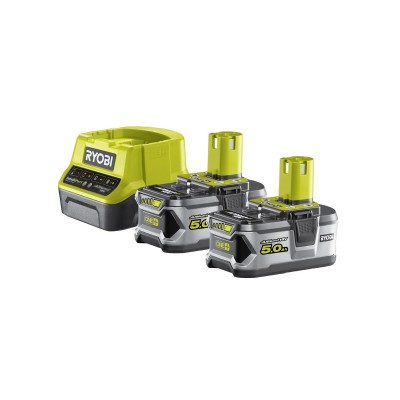 Sada 2 x 18 V lithium iontová batéria 5 Ah s nabíjačkou RC18120 ONE+